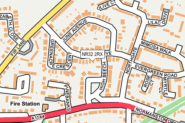 NR32 2RX map - OS OpenMap – Local (Ordnance Survey)