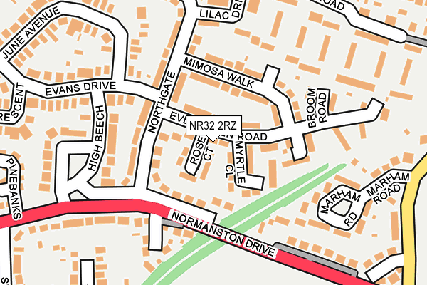 NR32 2RZ map - OS OpenMap – Local (Ordnance Survey)