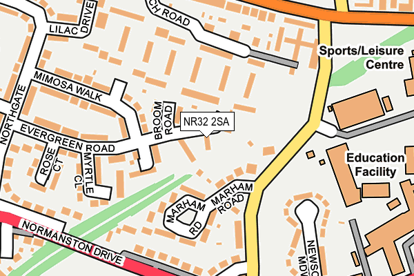 NR32 2SA map - OS OpenMap – Local (Ordnance Survey)