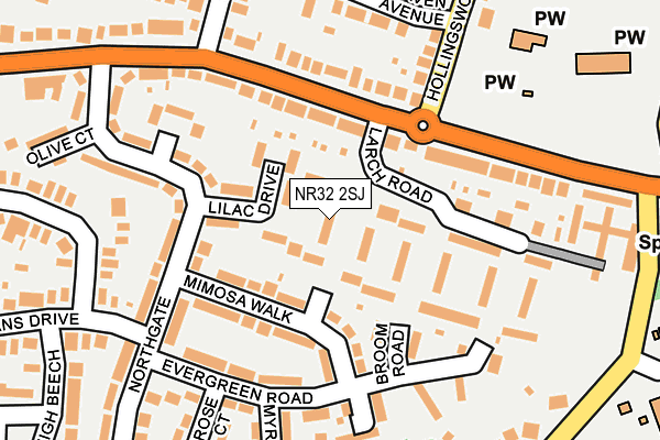 NR32 2SJ map - OS OpenMap – Local (Ordnance Survey)