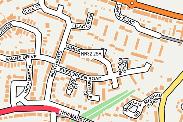 NR32 2SR map - OS OpenMap – Local (Ordnance Survey)