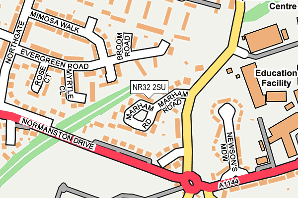 NR32 2SU map - OS OpenMap – Local (Ordnance Survey)