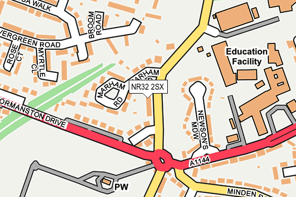 NR32 2SX map - OS OpenMap – Local (Ordnance Survey)