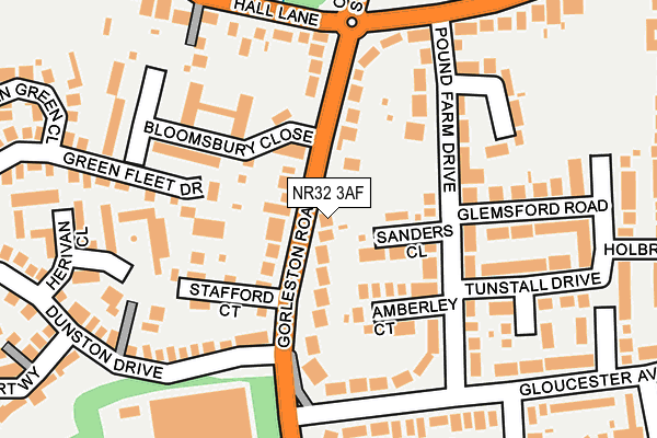 NR32 3AF map - OS OpenMap – Local (Ordnance Survey)