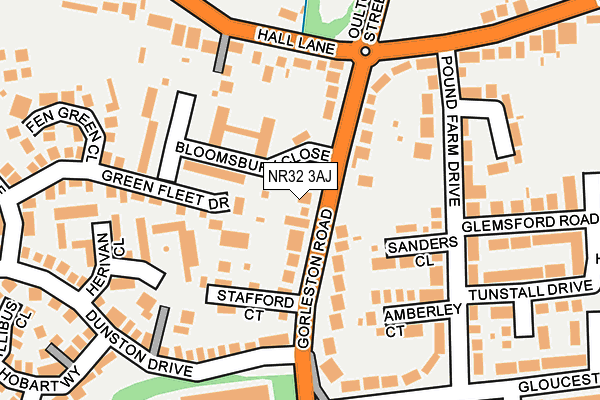 NR32 3AJ map - OS OpenMap – Local (Ordnance Survey)