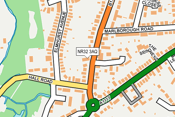 NR32 3AQ map - OS OpenMap – Local (Ordnance Survey)