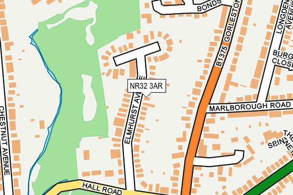 NR32 3AR map - OS OpenMap – Local (Ordnance Survey)