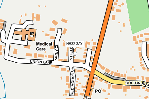 NR32 3AY map - OS OpenMap – Local (Ordnance Survey)