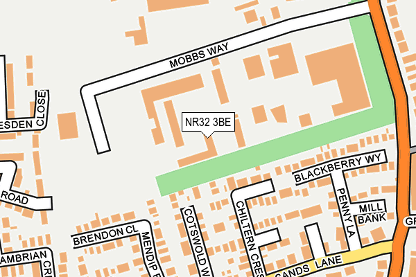 NR32 3BE map - OS OpenMap – Local (Ordnance Survey)