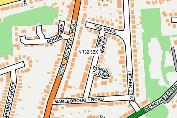 NR32 3BX map - OS OpenMap – Local (Ordnance Survey)