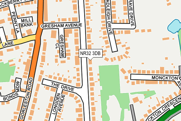 NR32 3DB map - OS OpenMap – Local (Ordnance Survey)