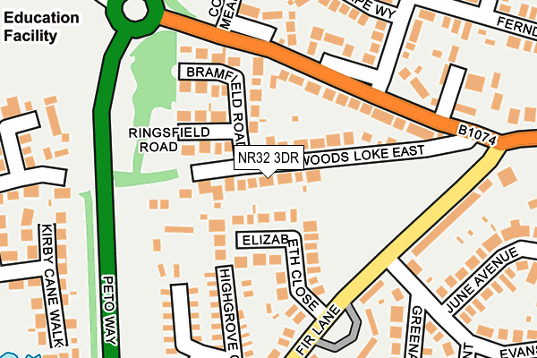 NR32 3DR map - OS OpenMap – Local (Ordnance Survey)