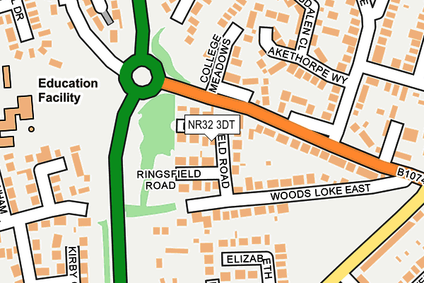 NR32 3DT map - OS OpenMap – Local (Ordnance Survey)