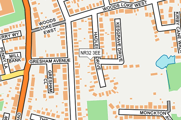 NR32 3EE map - OS OpenMap – Local (Ordnance Survey)