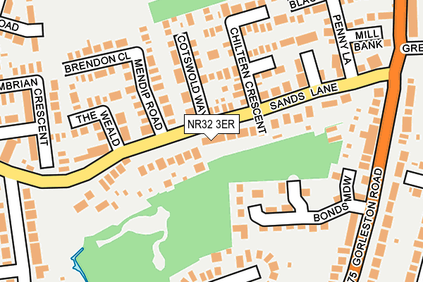 NR32 3ER map - OS OpenMap – Local (Ordnance Survey)