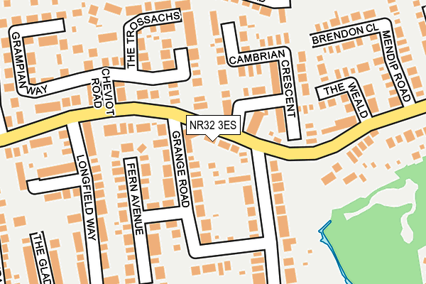 NR32 3ES map - OS OpenMap – Local (Ordnance Survey)