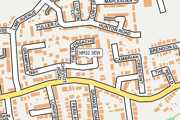 NR32 3EW map - OS OpenMap – Local (Ordnance Survey)