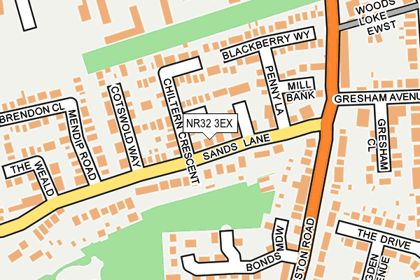 NR32 3EX map - OS OpenMap – Local (Ordnance Survey)