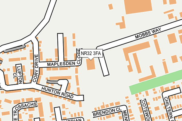 NR32 3FA map - OS OpenMap – Local (Ordnance Survey)