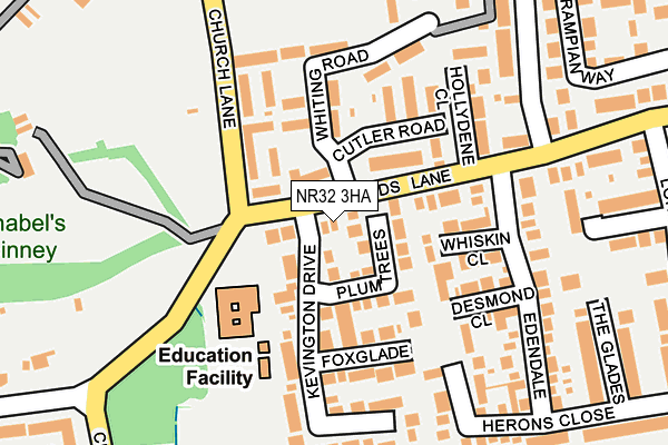 NR32 3HA map - OS OpenMap – Local (Ordnance Survey)