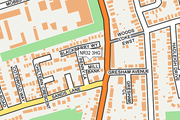 NR32 3HG map - OS OpenMap – Local (Ordnance Survey)