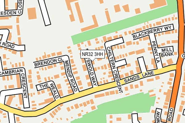 NR32 3HH map - OS OpenMap – Local (Ordnance Survey)