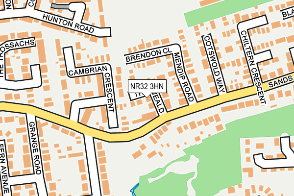 NR32 3HN map - OS OpenMap – Local (Ordnance Survey)