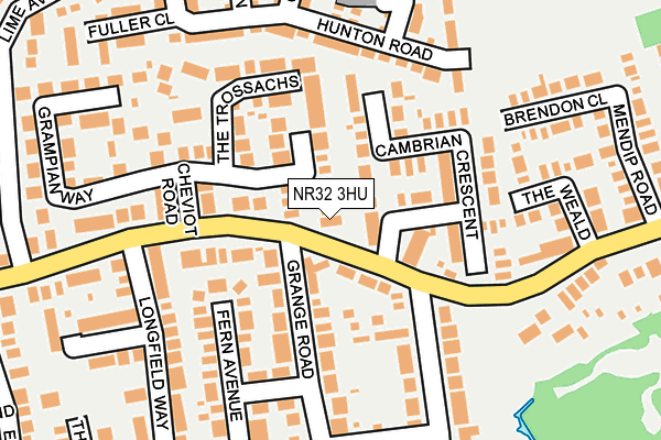 NR32 3HU map - OS OpenMap – Local (Ordnance Survey)