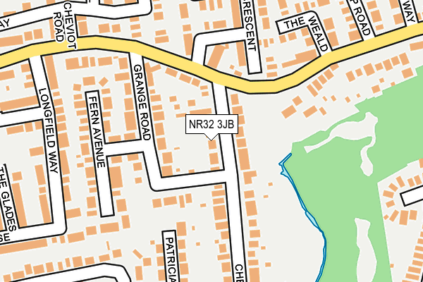 NR32 3JB map - OS OpenMap – Local (Ordnance Survey)