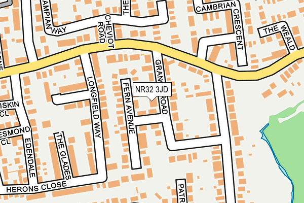 NR32 3JD map - OS OpenMap – Local (Ordnance Survey)