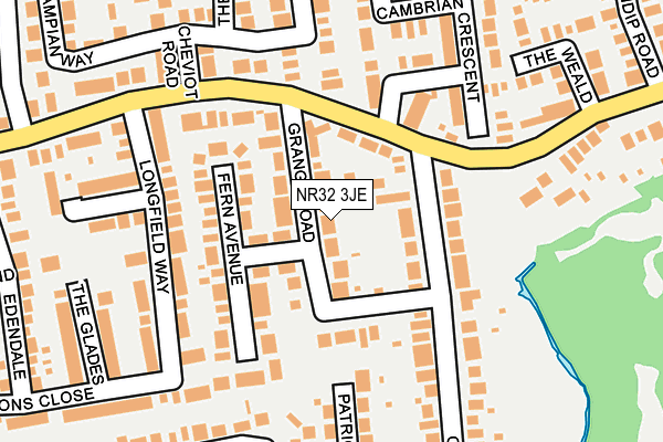 NR32 3JE map - OS OpenMap – Local (Ordnance Survey)