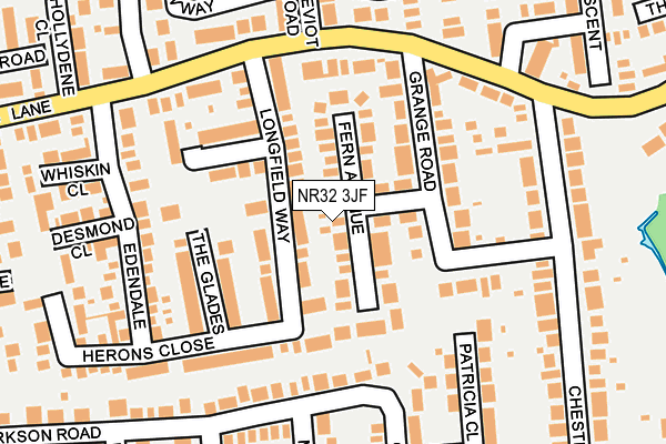NR32 3JF map - OS OpenMap – Local (Ordnance Survey)