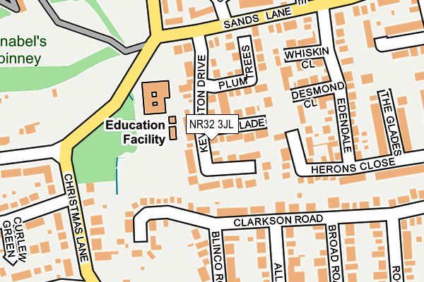 NR32 3JL map - OS OpenMap – Local (Ordnance Survey)