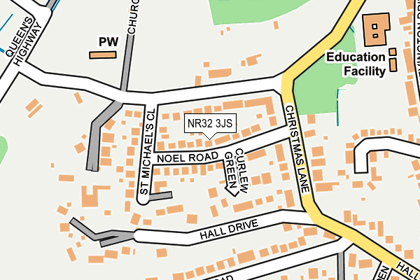 NR32 3JS map - OS OpenMap – Local (Ordnance Survey)