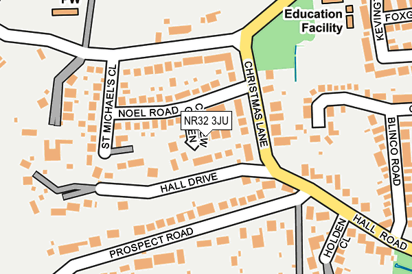 NR32 3JU map - OS OpenMap – Local (Ordnance Survey)