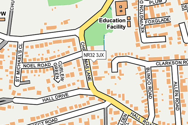 NR32 3JX map - OS OpenMap – Local (Ordnance Survey)