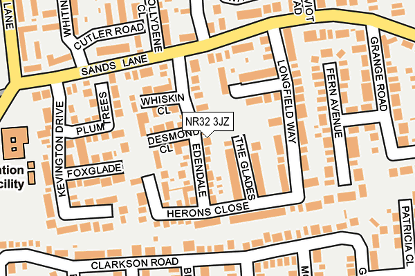 NR32 3JZ map - OS OpenMap – Local (Ordnance Survey)