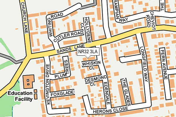 NR32 3LA map - OS OpenMap – Local (Ordnance Survey)