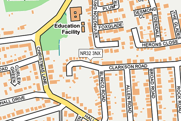 NR32 3NX map - OS OpenMap – Local (Ordnance Survey)