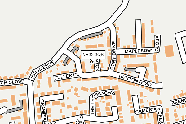 NR32 3QS map - OS OpenMap – Local (Ordnance Survey)