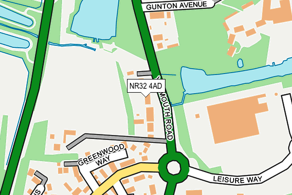 NR32 4AD map - OS OpenMap – Local (Ordnance Survey)