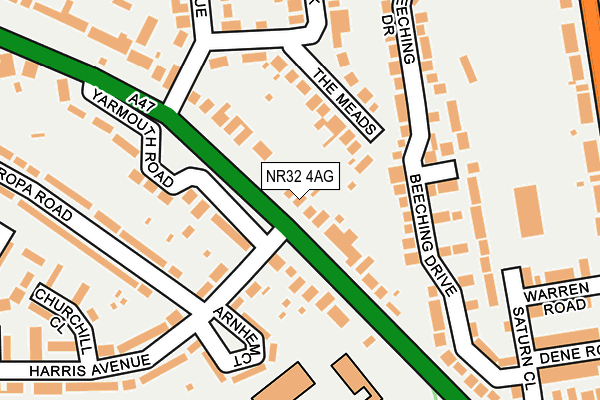 NR32 4AG map - OS OpenMap – Local (Ordnance Survey)