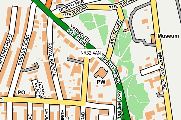 NR32 4AN map - OS OpenMap – Local (Ordnance Survey)