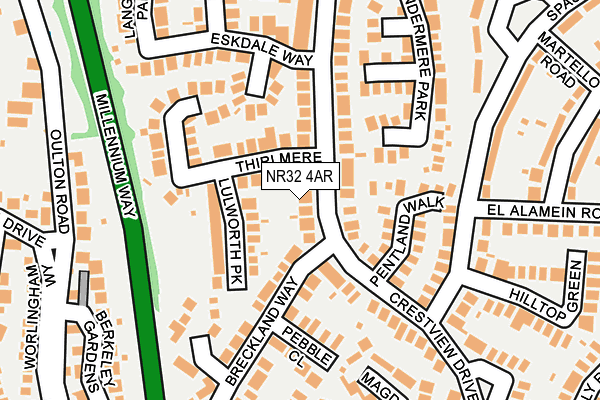 NR32 4AR map - OS OpenMap – Local (Ordnance Survey)