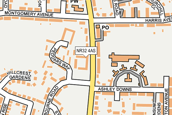 NR32 4AS map - OS OpenMap – Local (Ordnance Survey)
