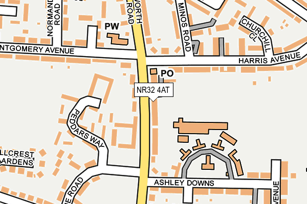 NR32 4AT map - OS OpenMap – Local (Ordnance Survey)