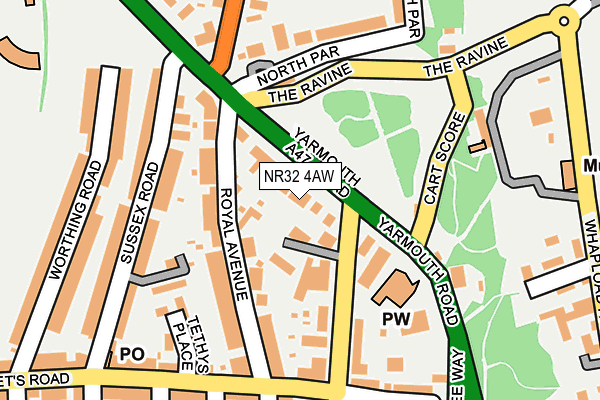 NR32 4AW map - OS OpenMap – Local (Ordnance Survey)