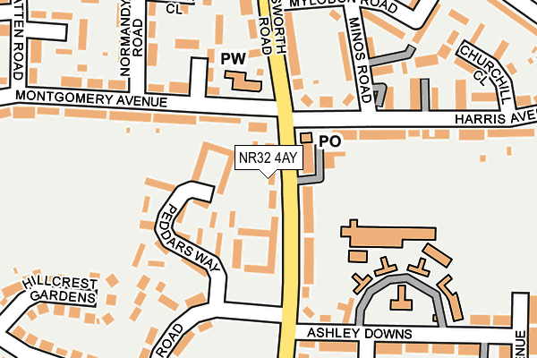 NR32 4AY map - OS OpenMap – Local (Ordnance Survey)