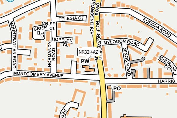 NR32 4AZ map - OS OpenMap – Local (Ordnance Survey)