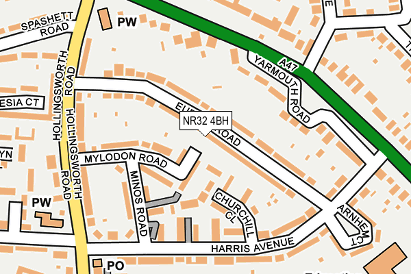 NR32 4BH map - OS OpenMap – Local (Ordnance Survey)